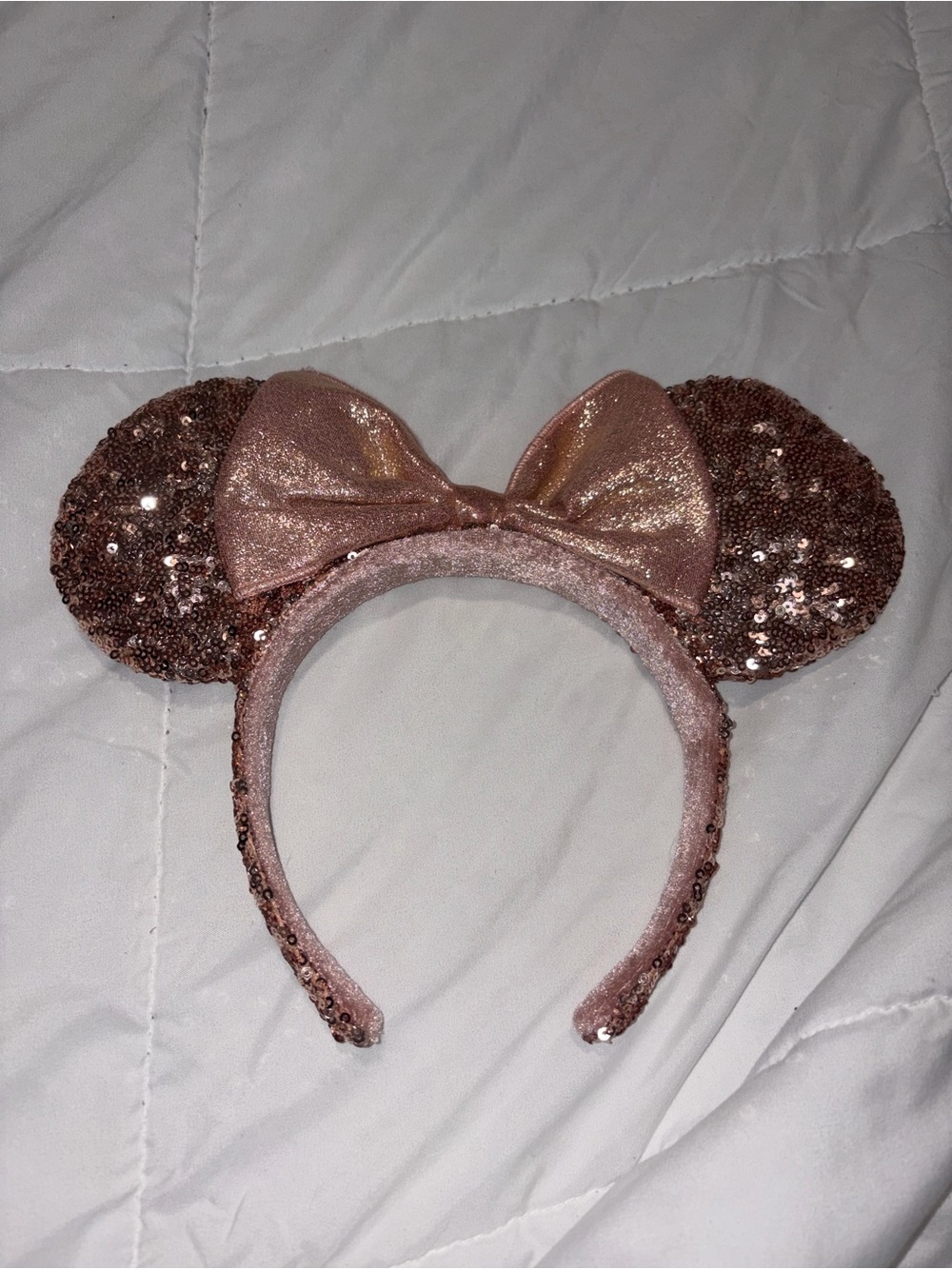 Disney Rose Gold Sequin Minnie Ear Headband